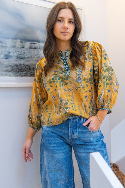 Jolie Top in Saffron Heron