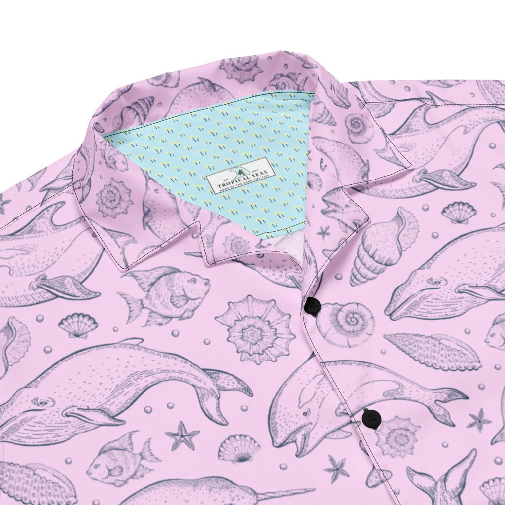 Men’s Pink Hawaiian Button Shirt