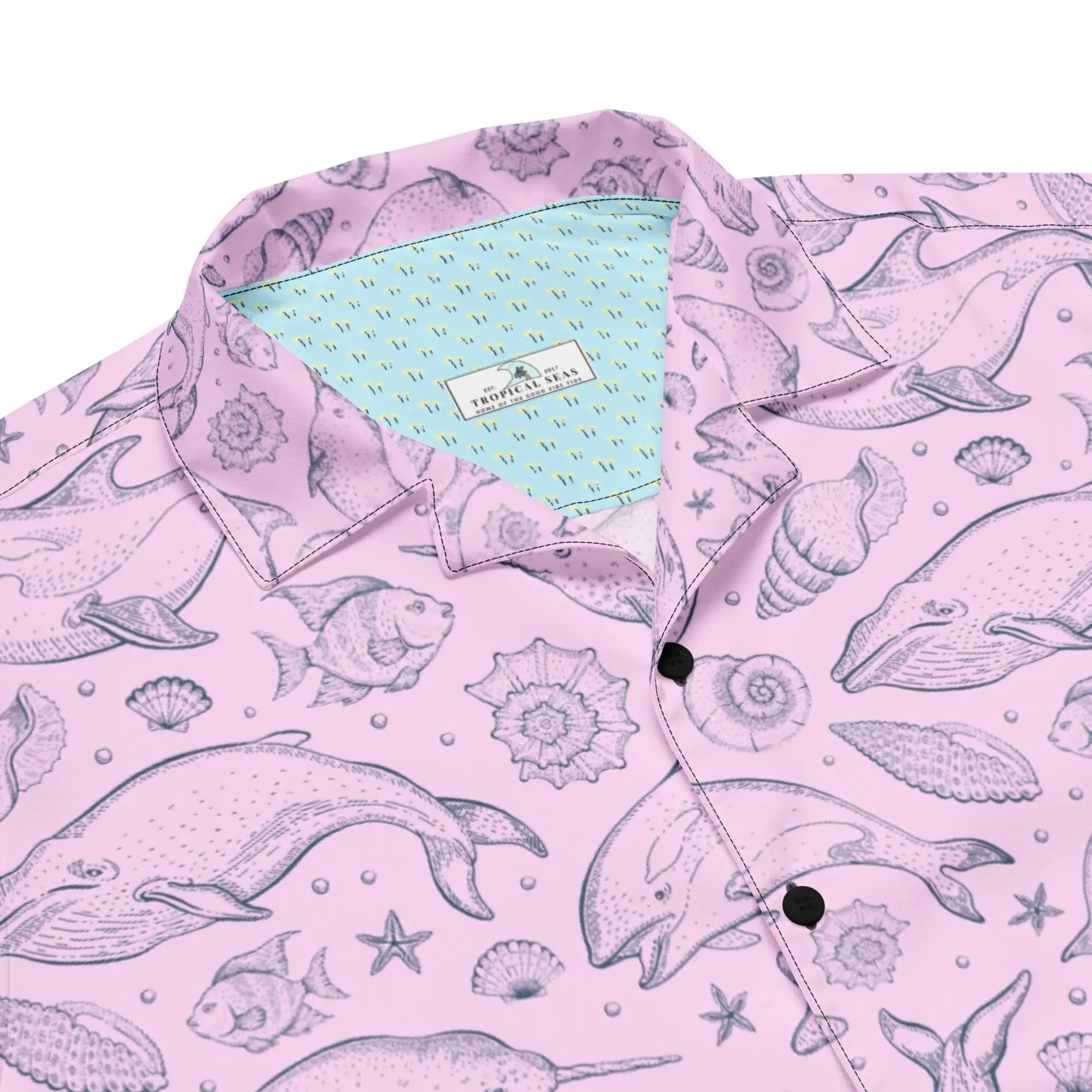 Men’s Pink Hawaiian Button Shirt