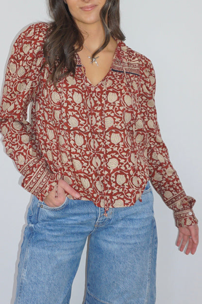 Kennedy Top in Red Lotus