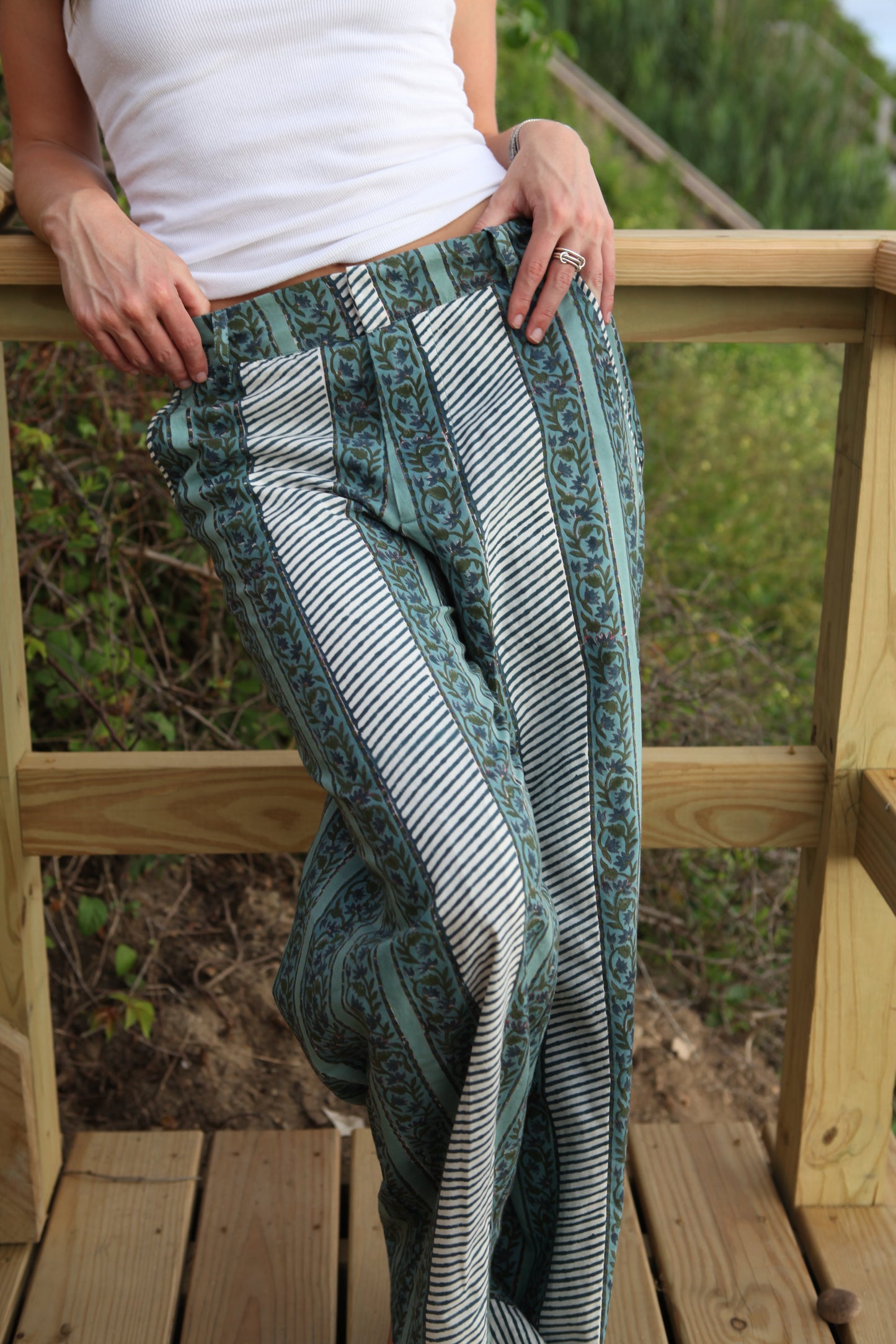 Edison Pant in Mystic Blue Stripe