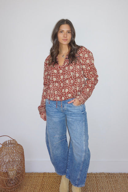 Kennedy Top in Red Lotus