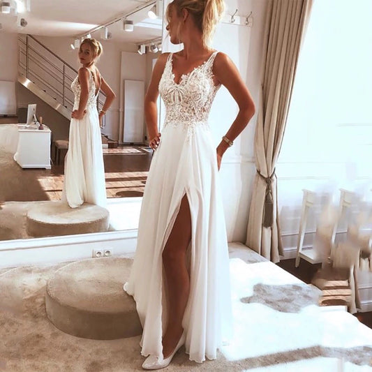 Lace Boho Appliqué Gown