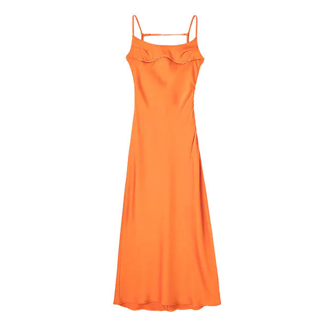 Satin Sleeveless Slip Dress