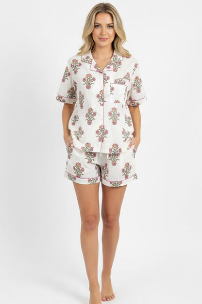 Paola Short Pajama Set in Royal Aster