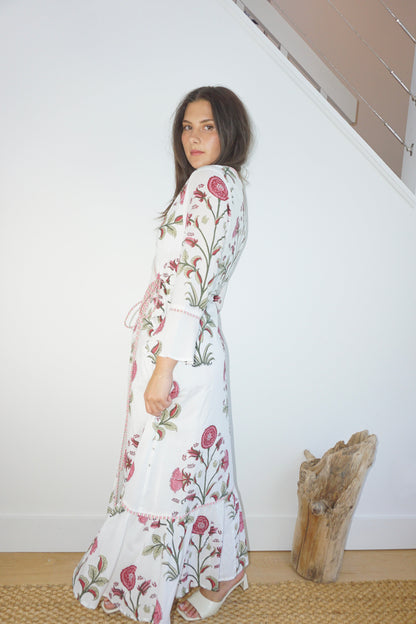 Rhode Wrap Dress in Red Vine