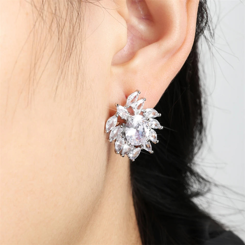 ZAKOL Brand Gorgeous Shiny Full Zirconia Earring Necklaces Jewelry Set Luxury Bridal Wedding Party Jewelry