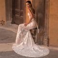 Vintage Lace Backless Bridal Gown