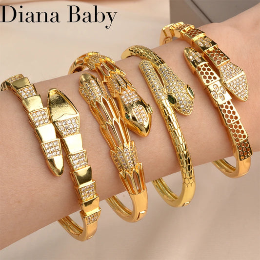 Snake CZ Zircon Bangle Bracelet