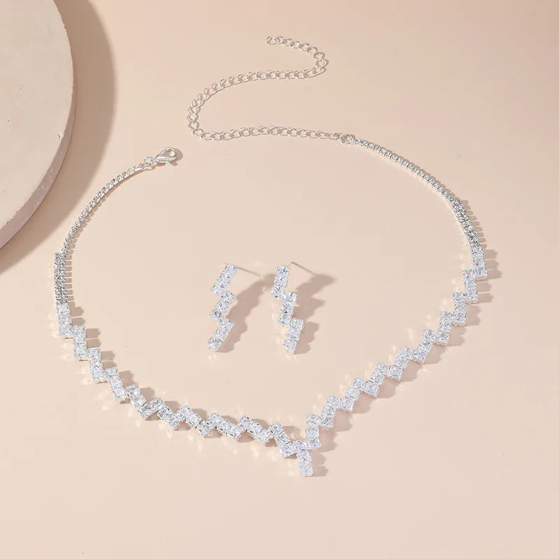 Precious Luxury Crystal Earrings & Necklace Jewelry Set