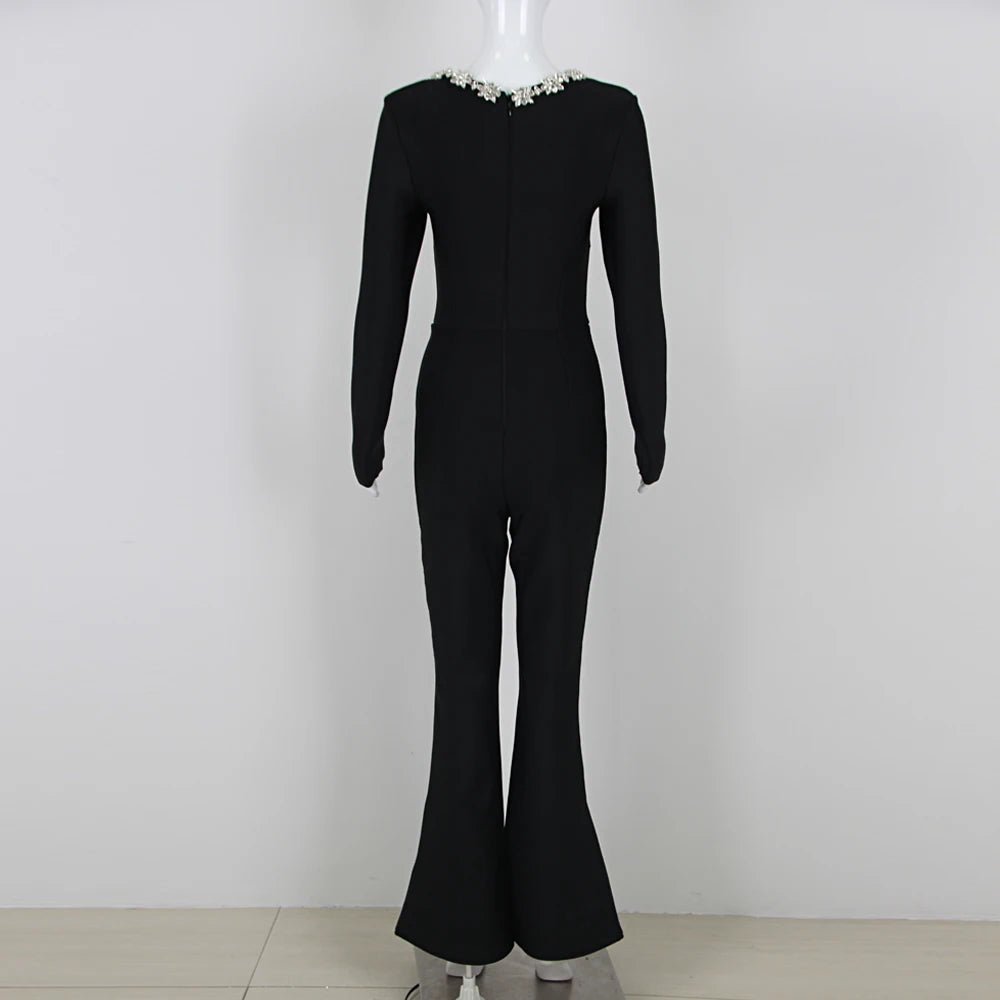 Women's Black Bandage Jumpsuit