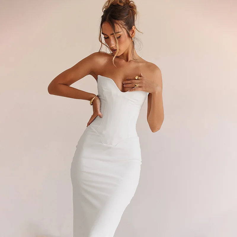 Pristine Corset Maxi Dress