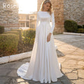 Julia A-line Ivory Satin Wedding Dress