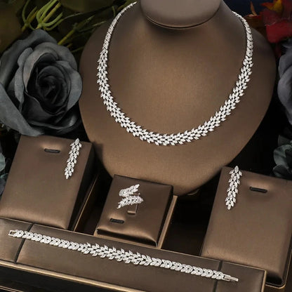 4pcs Bridal Zirconia Full Jewelry Set