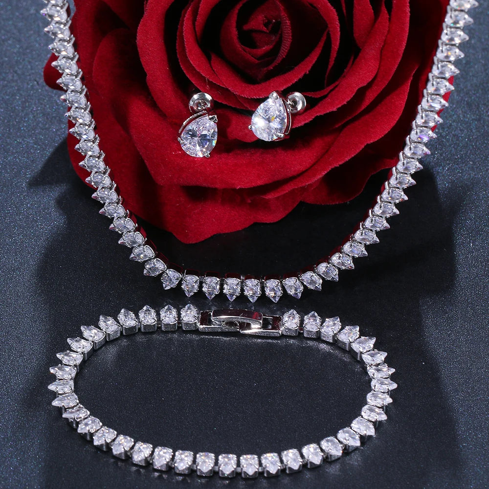 LUX CZ Bridal Necklace & Earrings