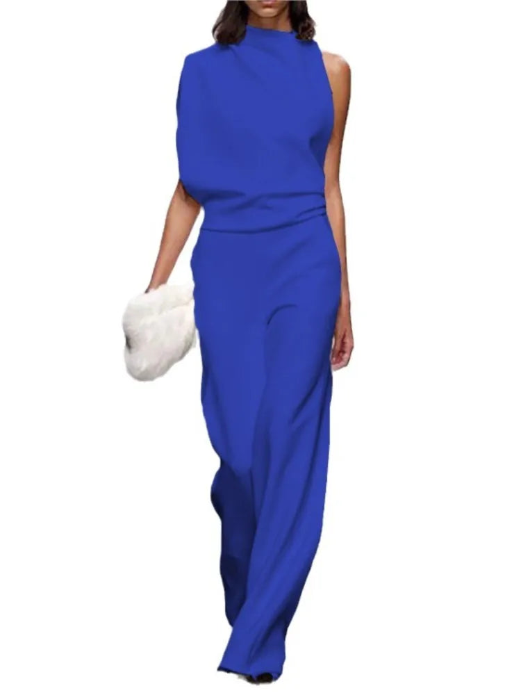 Summer Sleeveless Collar Jumpsuit