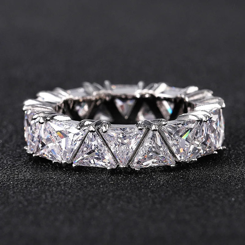 Lux 925 Sterling Silver AAA Zircon Crystal Ring