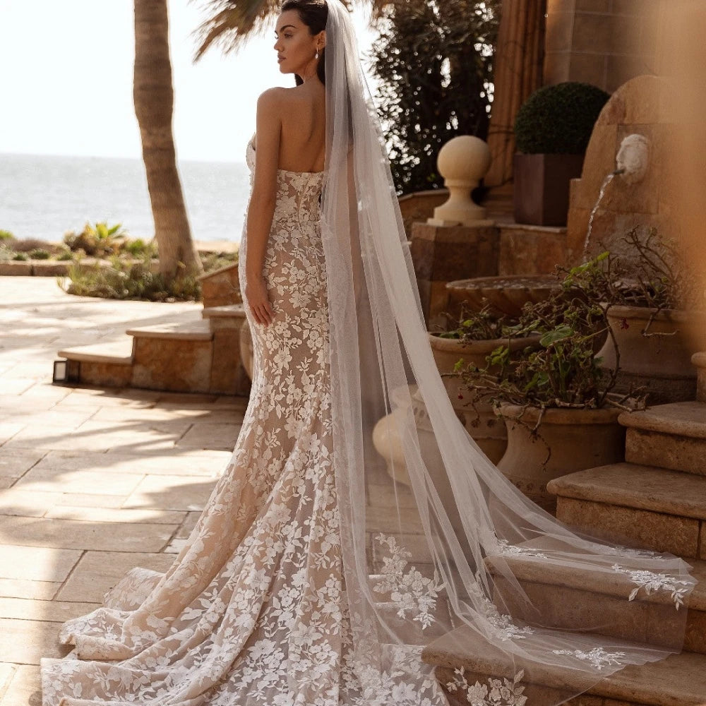 Detachable Train Mermaid Wedding Dress