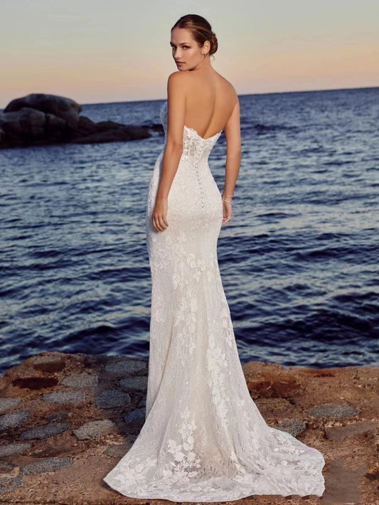 Beach Wedding Dresses With Detachable Train