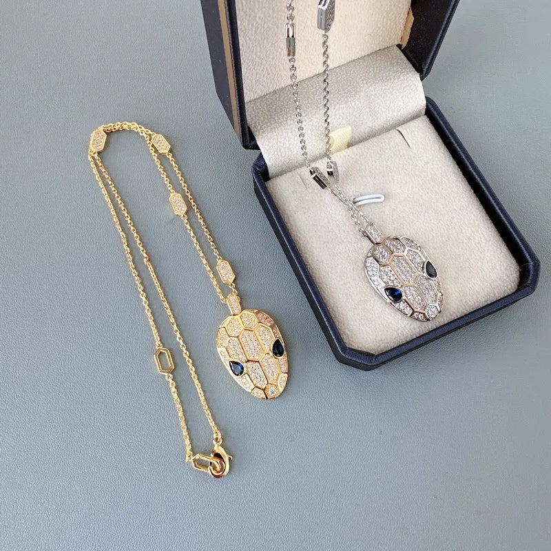 Designer Zircon Blue Eyes Snake Pendant
