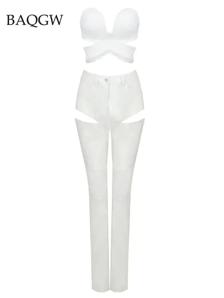 Women Sexy Strapless Luxury Lace Crop Top ENVY NYC