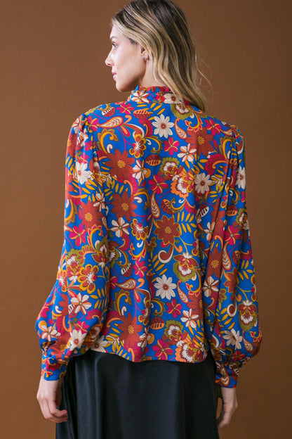 IMPRESSIVE BLOSSOM WOVEN TOP
