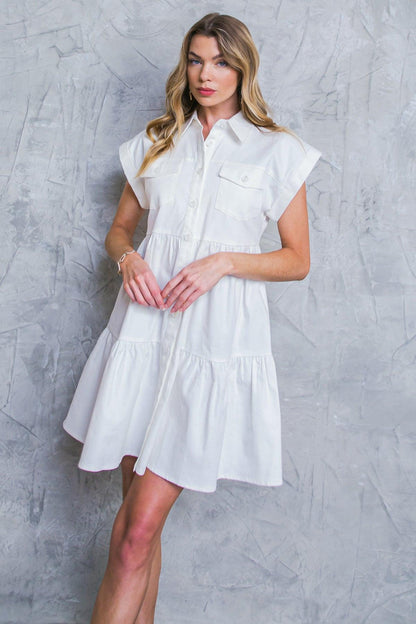 LIVE IN THE MOMENT DENIM MINI DRESS