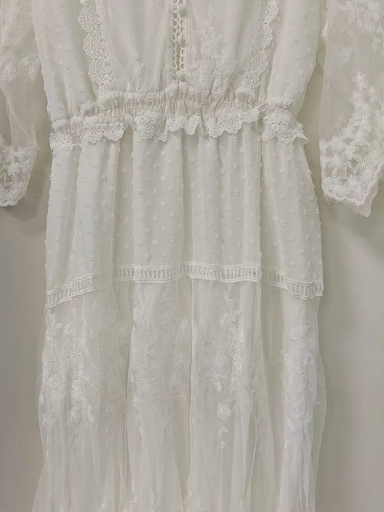Valentina White Lace Sun Dress